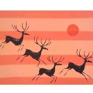 Keith De Carlo signed and numbered Modern Art Print Serigraph Reindeer